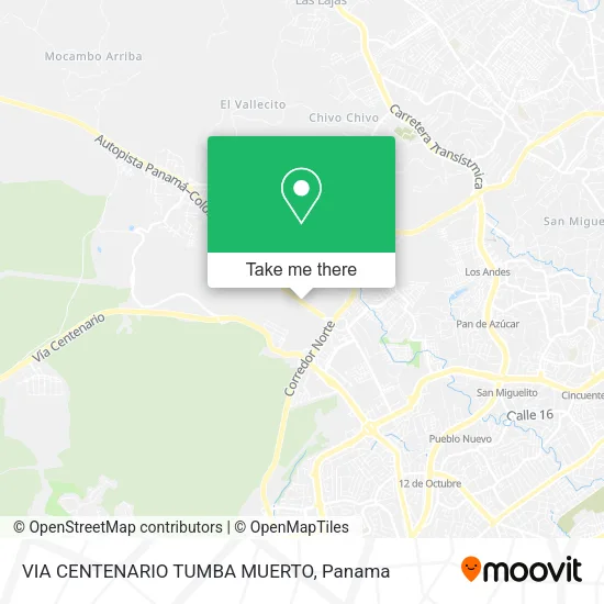 Mapa de VIA CENTENARIO  TUMBA MUERTO