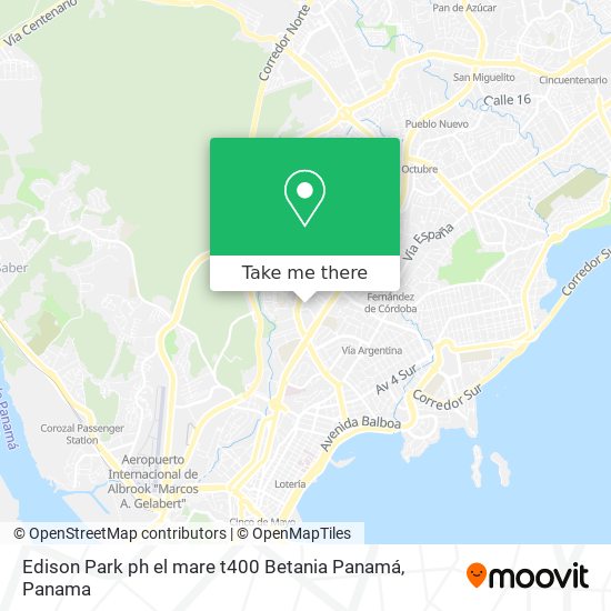 Edison Park ph el mare t400  Betania  Panamá map