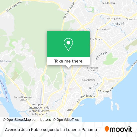 Avenida Juan Pablo segundo  La Loceria map