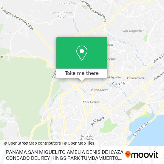PANAMA  SAN MIGUELITO   AMELIA DENIS DE ICAZA  CONDADO DEL REY  KINGS PARK  TUMBAMUERTO map