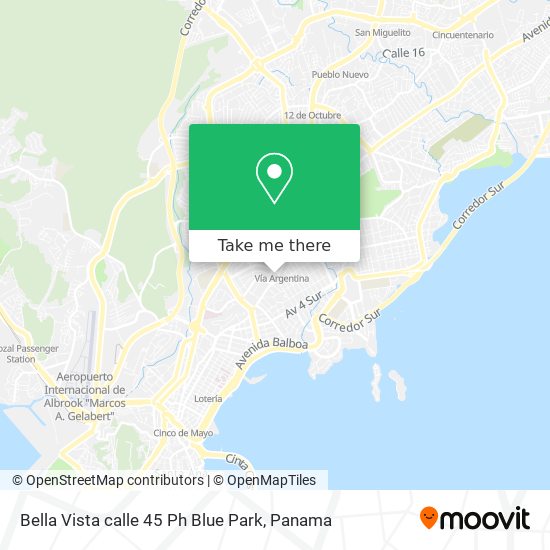 Bella Vista  calle 45  Ph Blue Park map