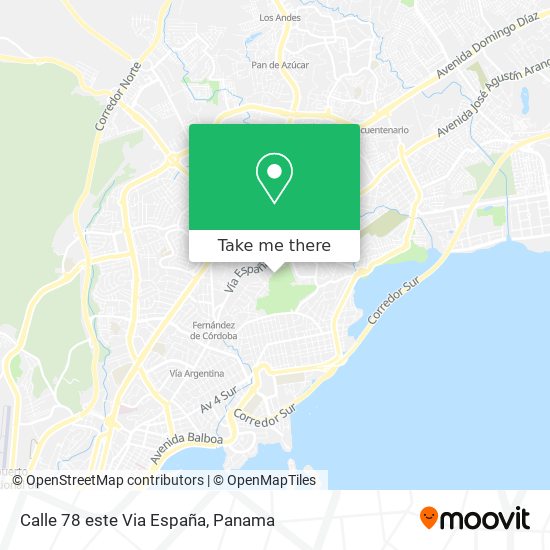 Mapa de Calle 78 este Via España