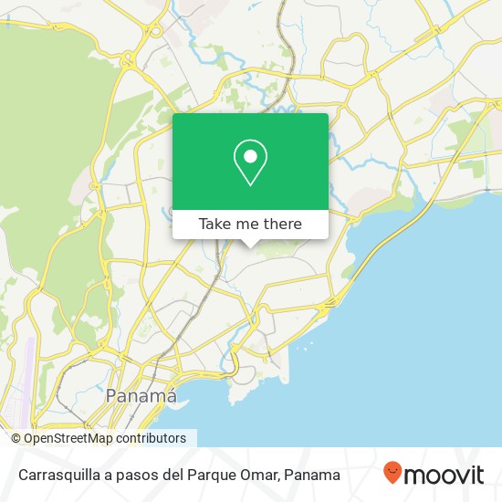 Mapa de Carrasquilla a pasos del Parque Omar