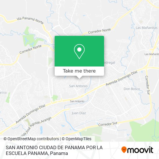 SAN ANTONIO  CIUDAD DE PANAMA  POR LA ESCUELA PANAMA map