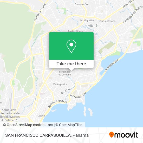 SAN FRANCISCO CARRASQUILLA map