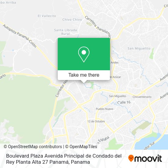 Boulevard Plaza Avenida Principal de Condado del Rey Planta Alta 27  Panamá map