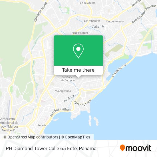 PH Diamond Tower Calle 65 Este map