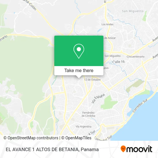 Mapa de EL AVANCE   1  ALTOS DE BETANIA