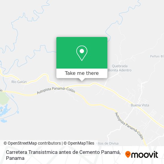 Carretera Transistmica antes de Cemento Panamá map