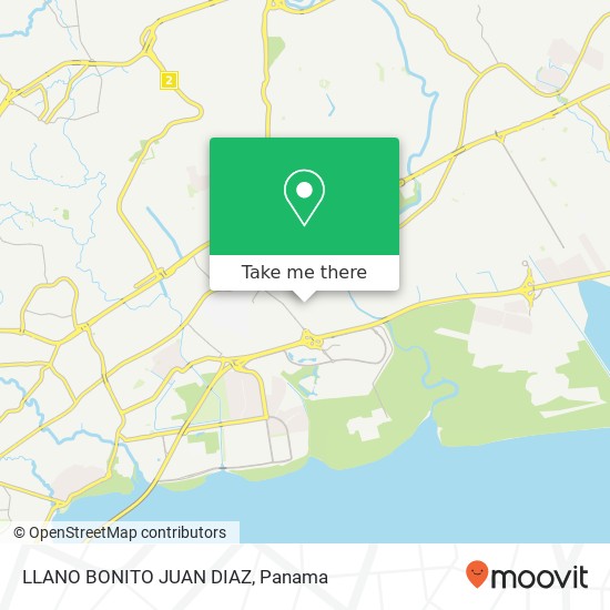 LLANO BONITO JUAN DIAZ map