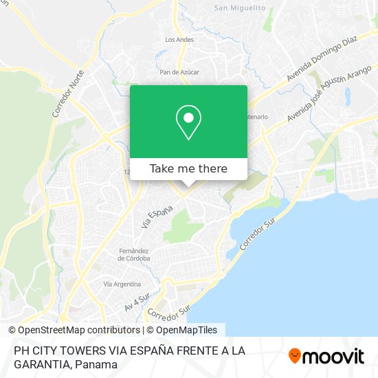 PH CITY TOWERS  VIA ESPAÑA FRENTE A LA GARANTIA map