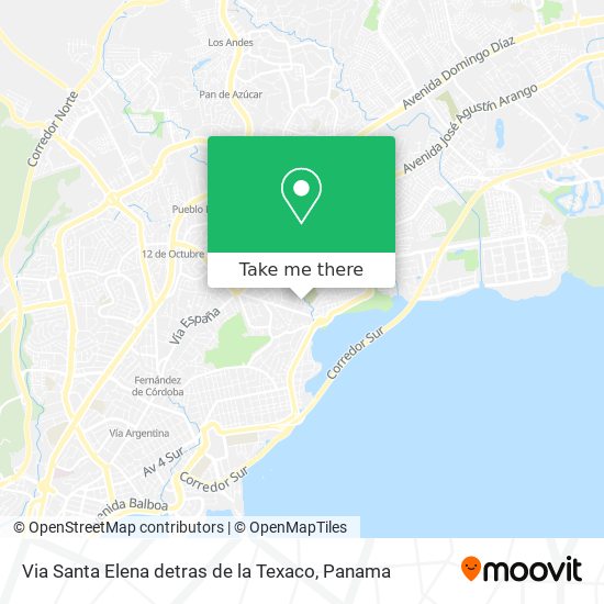 Via Santa Elena detras de la Texaco map
