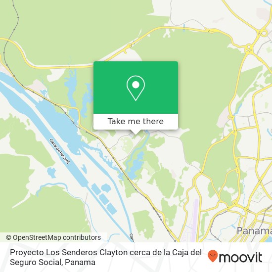 Mapa de Proyecto Los Senderos Clayton  cerca de la Caja del Seguro Social