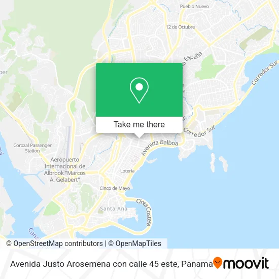 Avenida Justo Arosemena con calle 45 este map