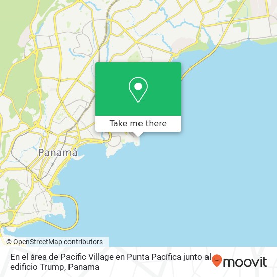 En el área de Pacific Village  en Punta Pacífica junto al edificio Trump map
