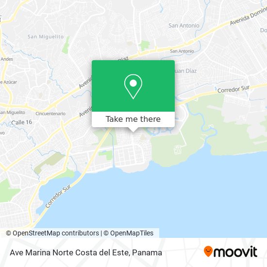 Ave  Marina Norte  Costa del Este map