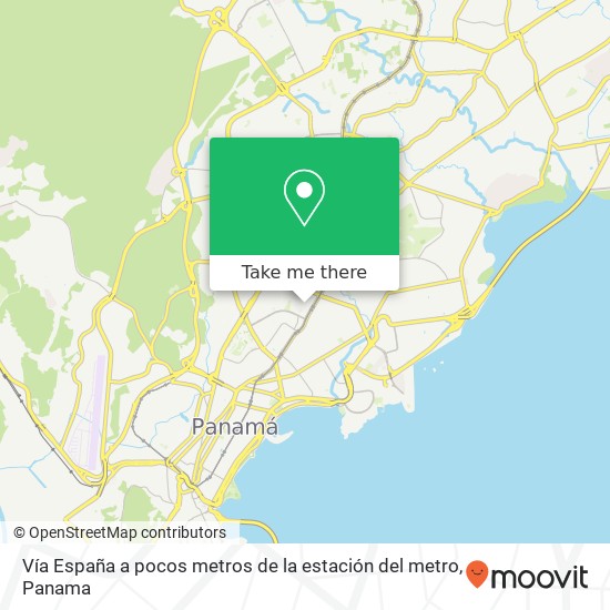 Vía España  a pocos metros de la estación del metro map