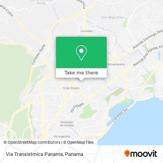 Via Transistmica  Panama map
