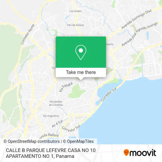 CALLE B  PARQUE LEFEVRE  CASA NO  10  APARTAMENTO NO  1 map