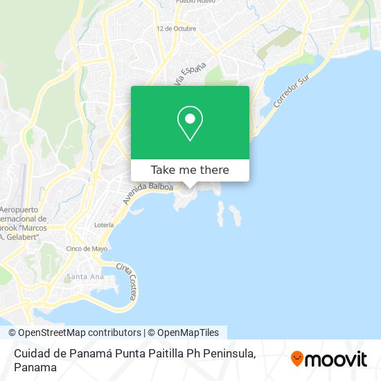 Cuidad de Panamá  Punta Paitilla  Ph Peninsula map