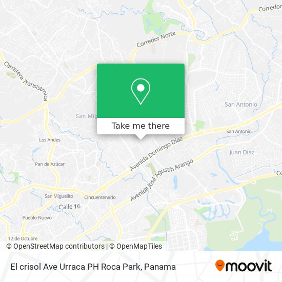 El crisol  Ave  Urraca  PH Roca Park map