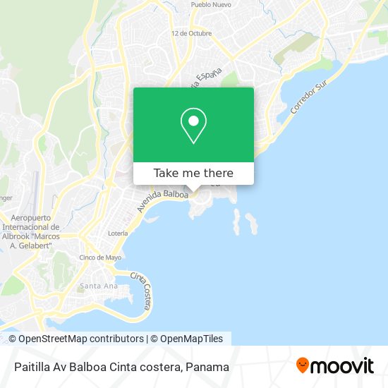 Paitilla   Av  Balboa   Cinta costera map