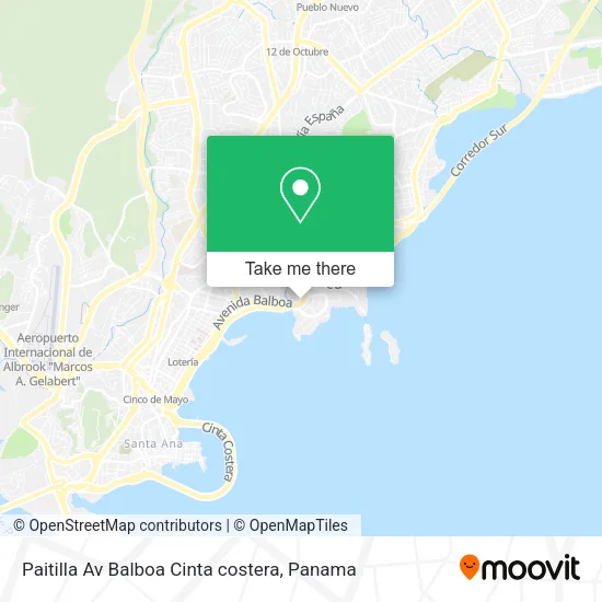 Paitilla   Av  Balboa   Cinta costera map