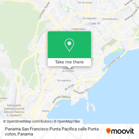 Panama  San Francisco  Punta Pacifica  calle Punta colon map