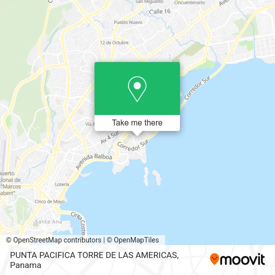 PUNTA PACIFICA  TORRE DE LAS AMERICAS map