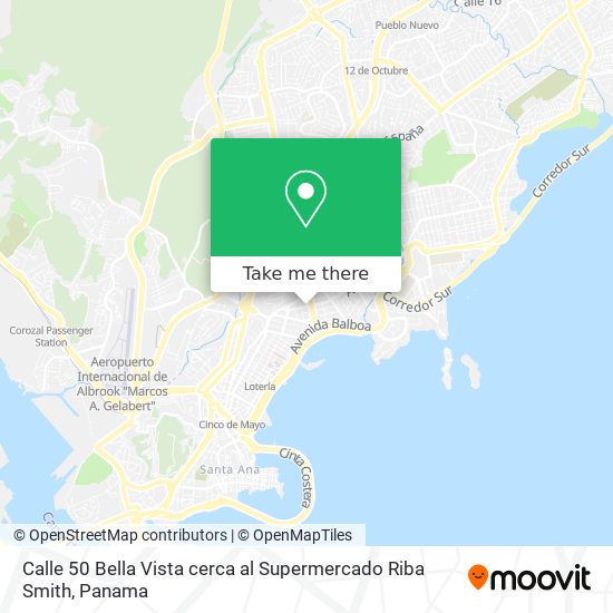 Calle 50   Bella Vista  cerca al Supermercado Riba Smith map