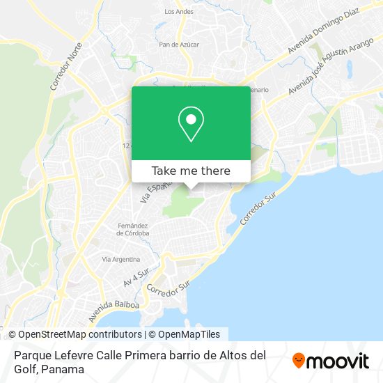 Parque Lefevre  Calle Primera  barrio de Altos del Golf map