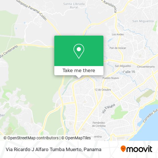 Via Ricardo J Alfaro  Tumba Muerto map