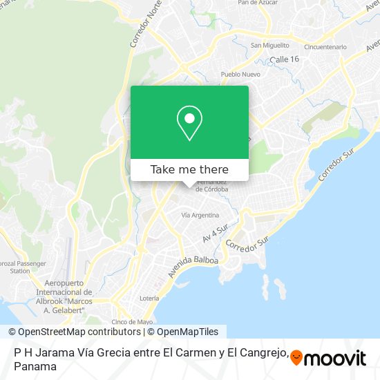 P H  Jarama  Vía Grecia  entre El Carmen y El Cangrejo map