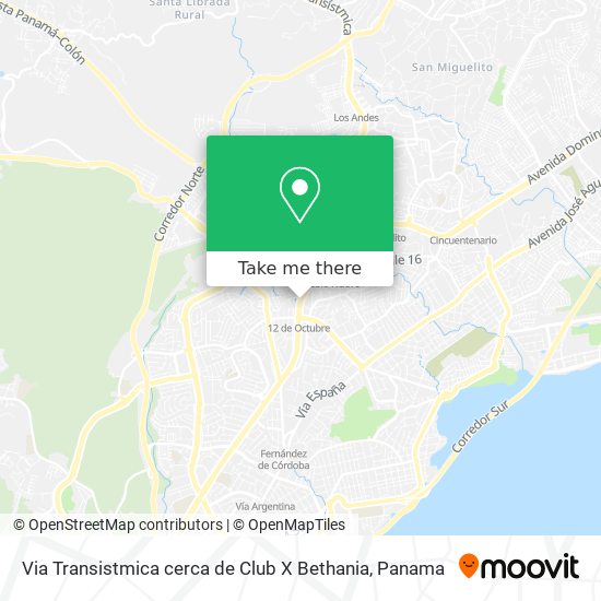 Mapa de Via Transistmica  cerca de Club X Bethania