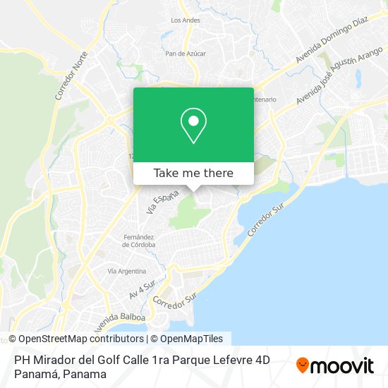 PH Mirador del Golf Calle 1ra Parque Lefevre 4D  Panamá map