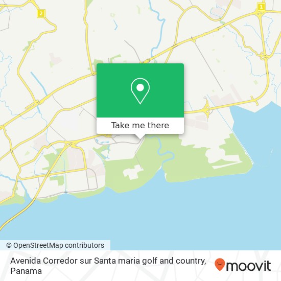 Avenida Corredor sur Santa maria golf and country map