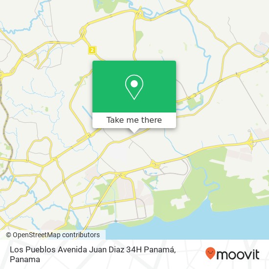 Mapa de Los Pueblos Avenida Juan Diaz 34H  Panamá