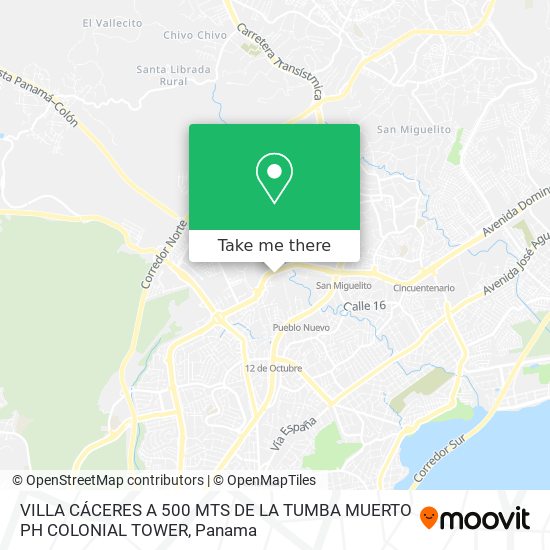 VILLA CÁCERES  A 500 MTS DE LA TUMBA MUERTO  PH COLONIAL TOWER map