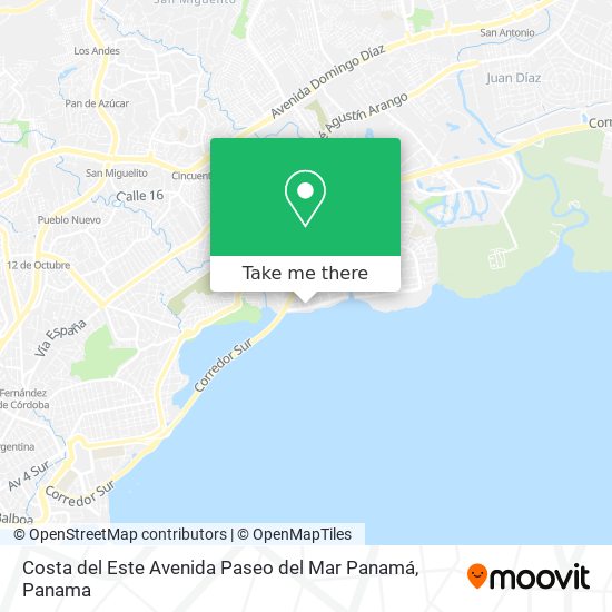 Costa del Este  Avenida Paseo del Mar  Panamá map