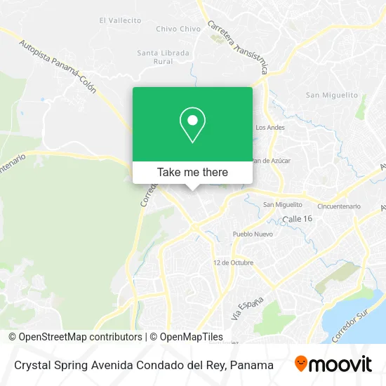 Mapa de Crystal Spring Avenida Condado del Rey