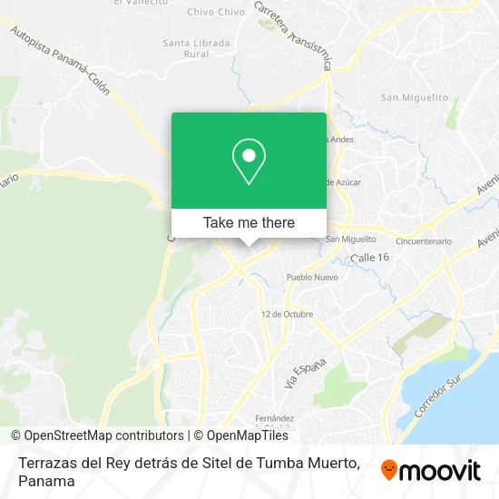 Terrazas del Rey  detrás de Sitel de Tumba Muerto map