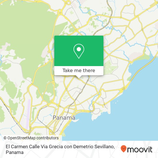 Mapa de El Carmen  Calle Via Grecia con Demetrio Sevillano