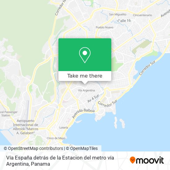 Vía España  detrás de la Estacion del metro vía Argentina map