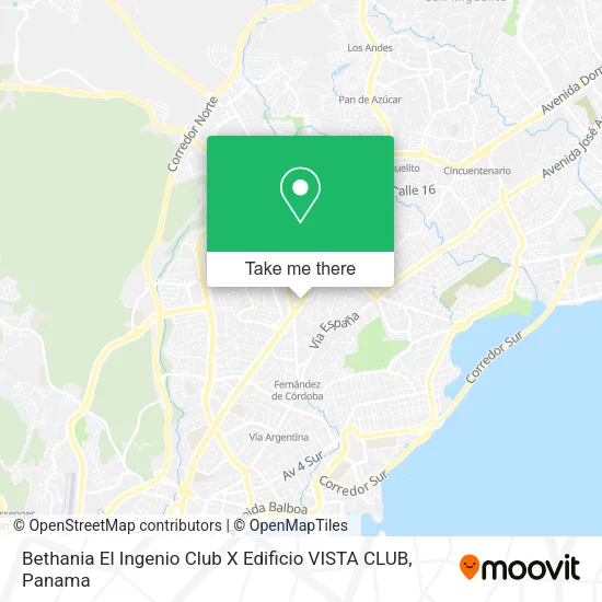 Mapa de Bethania El Ingenio  Club X Edificio VISTA CLUB