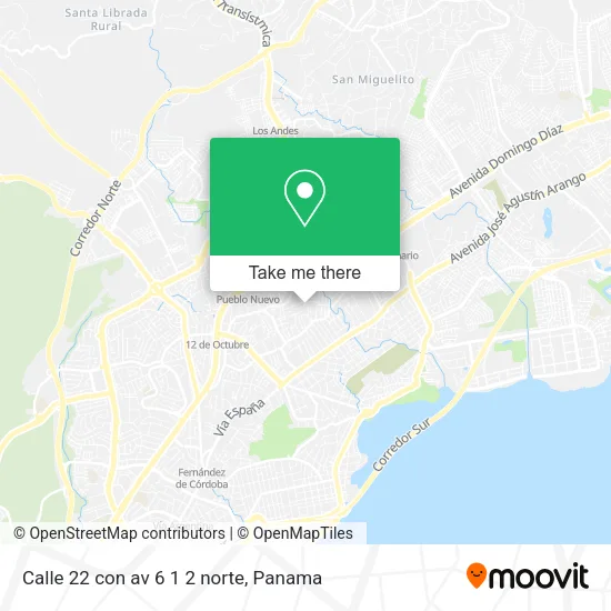 Mapa de Calle 22 con av  6 1 2 norte