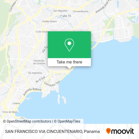 SAN FRANCISCO  VIA CINCUENTENARIO map