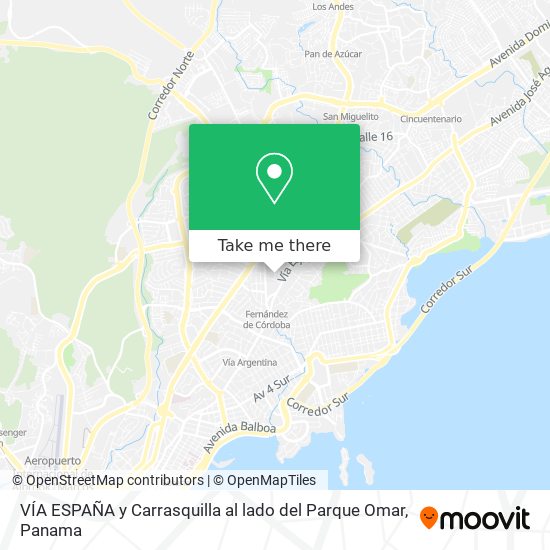 Mapa de VÍA ESPAÑA y Carrasquilla  al lado del Parque Omar