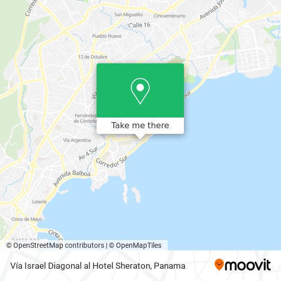 Vía Israel  Diagonal al Hotel Sheraton map