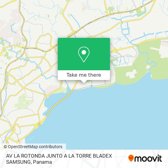 Mapa de AV LA ROTONDA JUNTO A LA TORRE BLADEX SAMSUNG