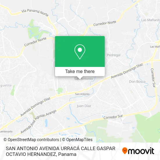Mapa de SAN ANTONIO  AVENIDA URRACÁ  CALLE GASPAR OCTAVIO HERNANDEZ